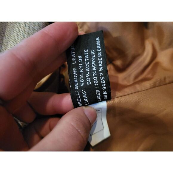 Marcia Jacket Women's Large Tan Leather Zip Out Lining Warm All Weather - Picture 4 of 7